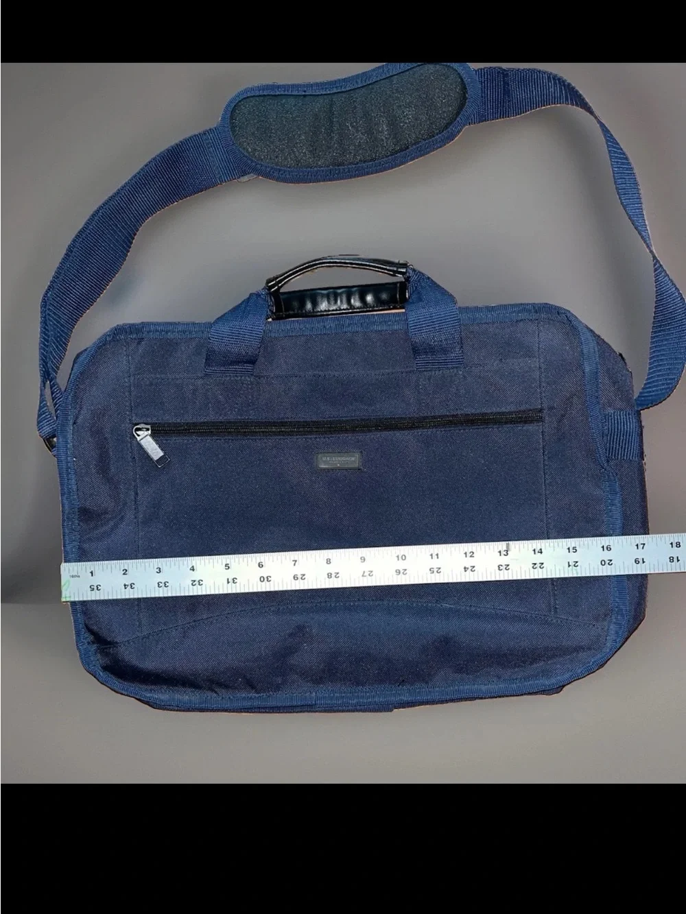 U.S. Luggage New York Black Laptop Briefcase Bag Shoulder Strap Carry-On Travel